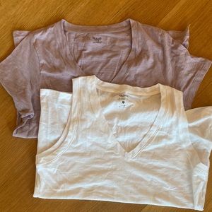 Madewell bundle whisper pocket tee and tank size medium NWT v neck